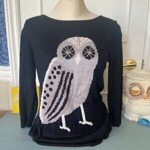 Cupio Black Owl Tunic Sweater Size Medium